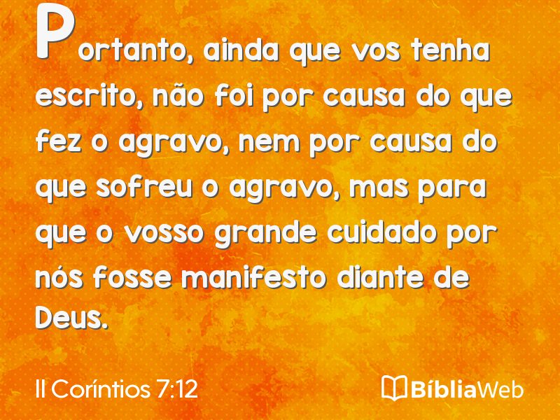 II Coríntios 7:12 em imagem para compartilhar
