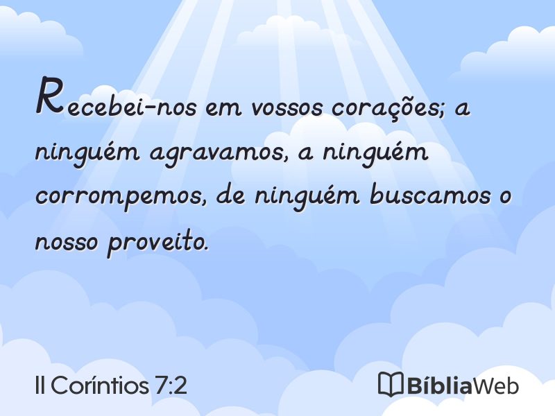II Coríntios 7:2 em imagem para compartilhar