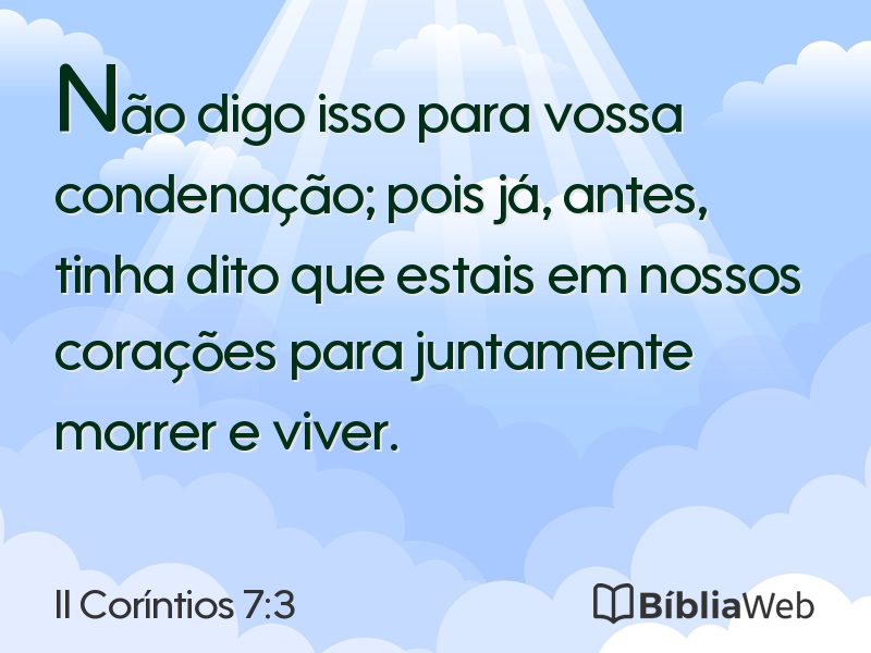 II Coríntios 7:3 em imagem para compartilhar