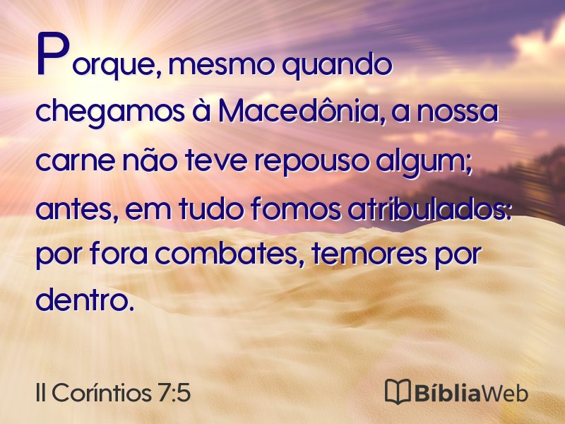 II Coríntios 7:5 em imagem para compartilhar