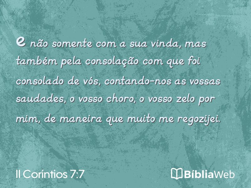 II Coríntios 7:7 em imagem para compartilhar