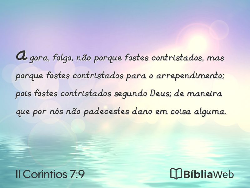 II Coríntios 7:9 em imagem para compartilhar
