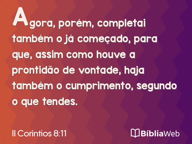 II Coríntios 8:11 em imagem para compartilhar