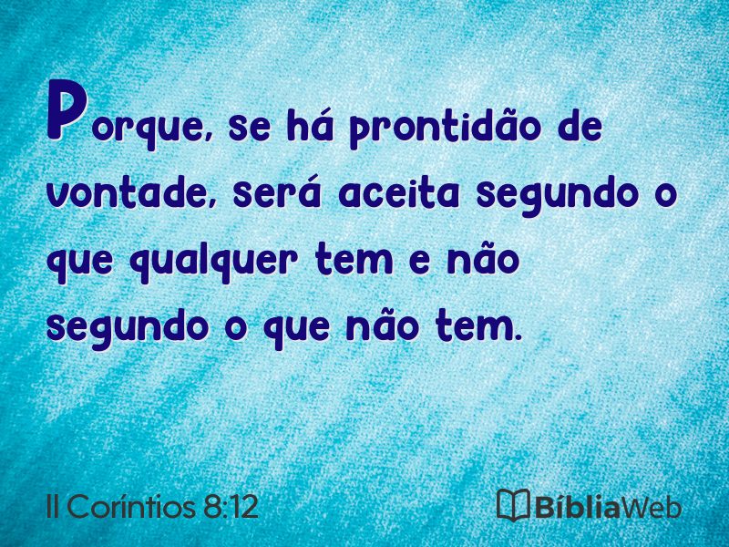 II Coríntios 8:12 em imagem para compartilhar