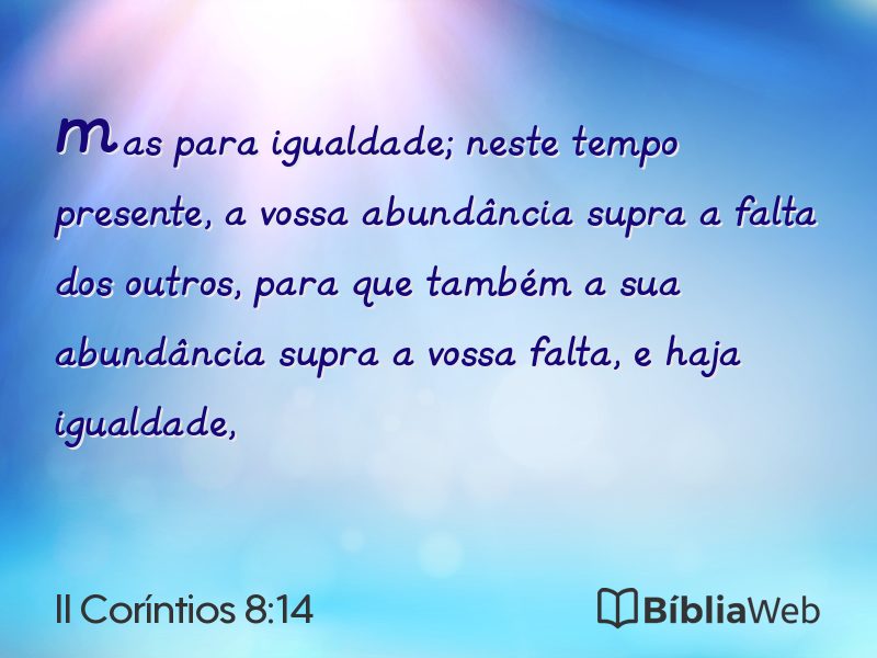II Coríntios 8:14 em imagem para compartilhar