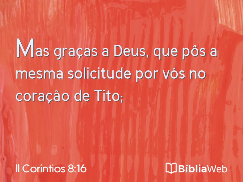 II Coríntios 8:16 em imagem para compartilhar