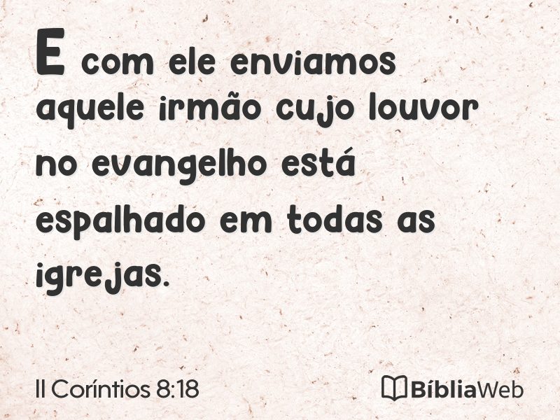 II Coríntios 8:18 em imagem para compartilhar
