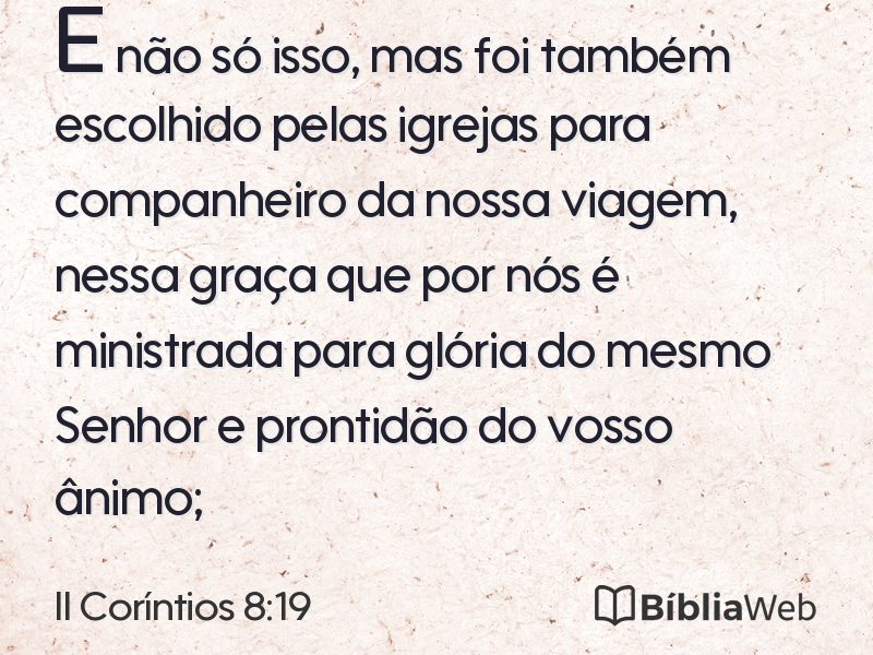 II Coríntios 8:19 em imagem para compartilhar