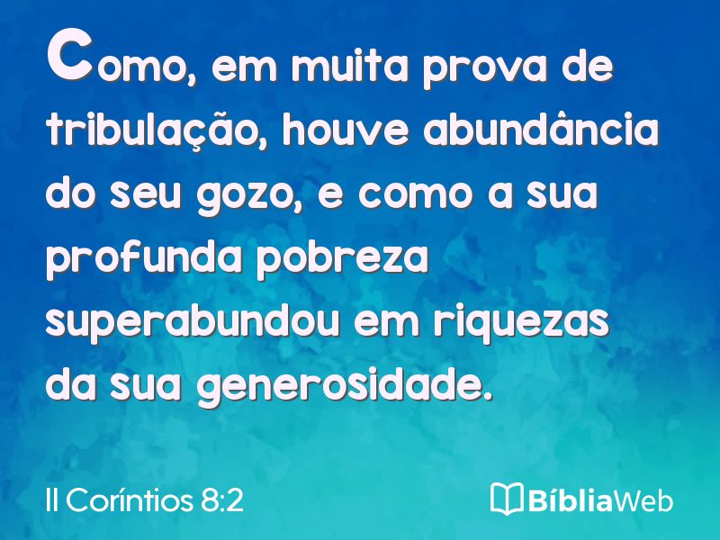 II Coríntios 8:2 em imagem para compartilhar
