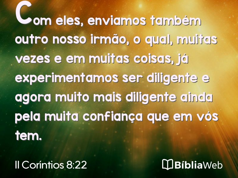 II Coríntios 8:22 em imagem para compartilhar