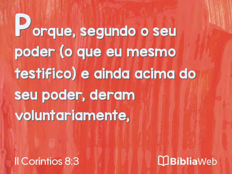 II Coríntios 8:3 em imagem para compartilhar