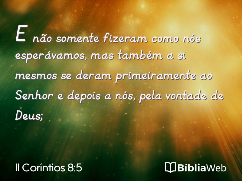 II Coríntios 8:5 em imagem para compartilhar