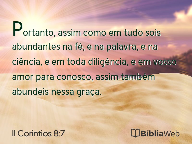 II Coríntios 8:7 em imagem para compartilhar