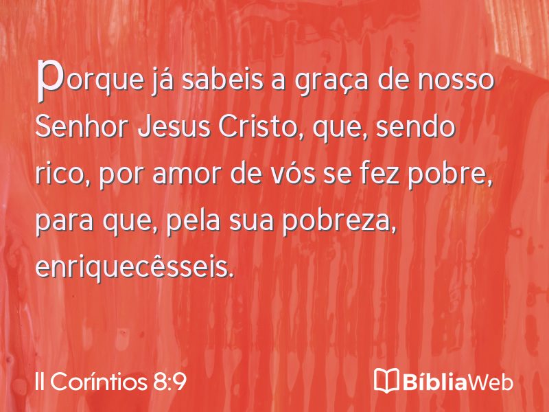 II Coríntios 8:9 em imagem para compartilhar