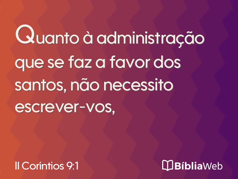 II Coríntios 9:1 em imagem para compartilhar