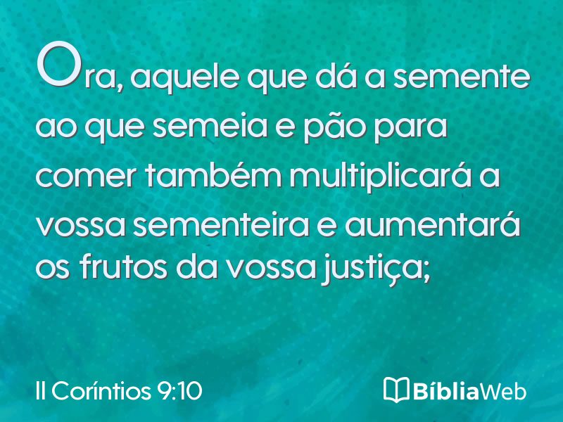 II Coríntios 9:10 em imagem para compartilhar