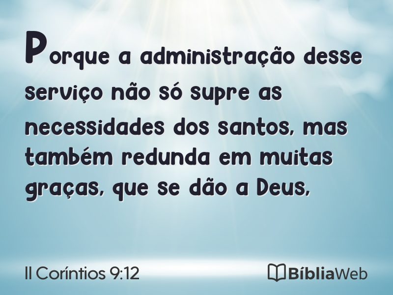 II Coríntios 9:12 em imagem para compartilhar