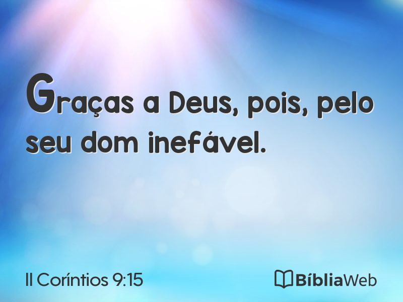 II Coríntios 9:15 em imagem para compartilhar