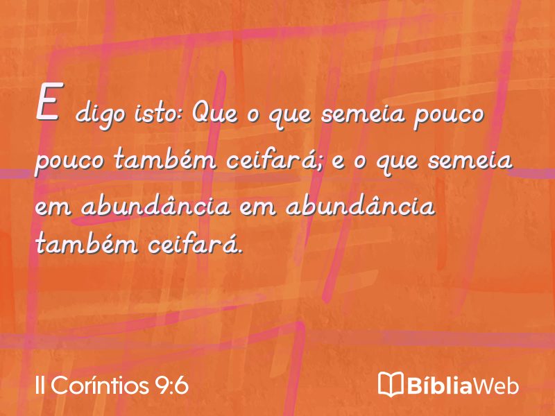 II Coríntios 9:6 em imagem para compartilhar
