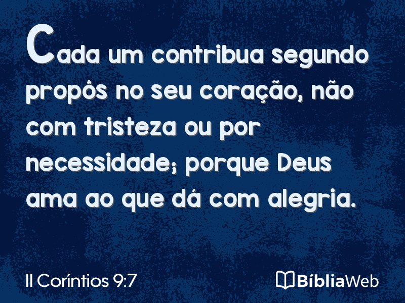 II Coríntios 9:7 em imagem para compartilhar