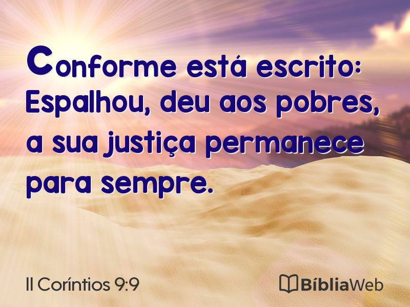 II Coríntios 9:9 em imagem para compartilhar