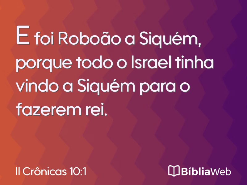 II Crônicas 10:1 em imagem para compartilhar