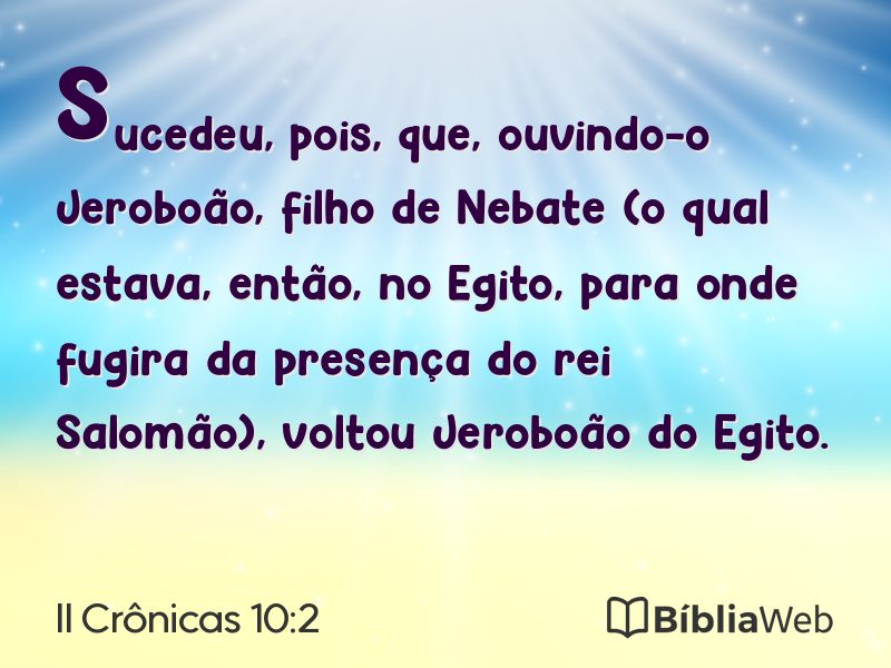 II Crônicas 10:2 em imagem para compartilhar