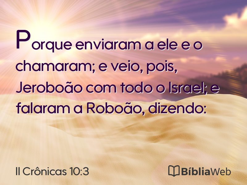 II Crônicas 10:3 em imagem para compartilhar