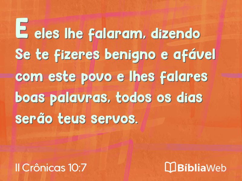 II Crônicas 10:7 em imagem para compartilhar