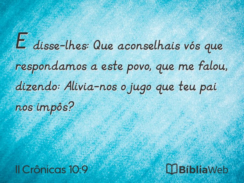 II Crônicas 10:9 em imagem para compartilhar