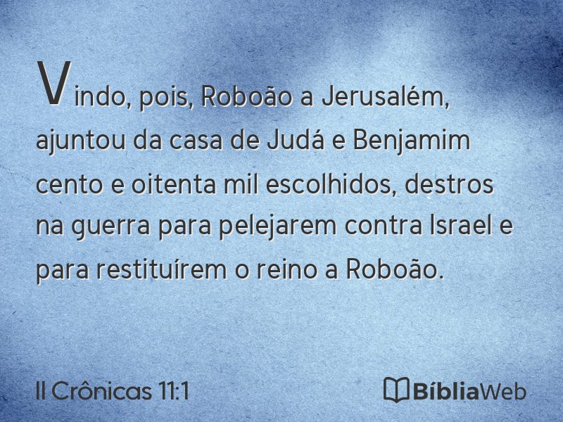 II Crônicas 11:1 em imagem para compartilhar