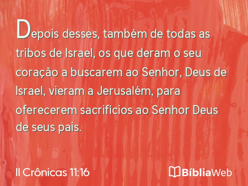 II Crônicas 11:16 em imagem para compartilhar