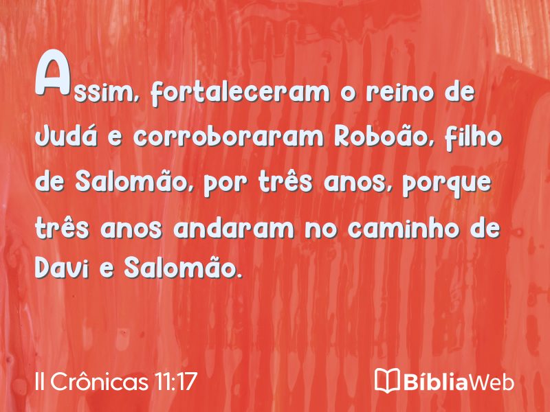II Crônicas 11:17 em imagem para compartilhar