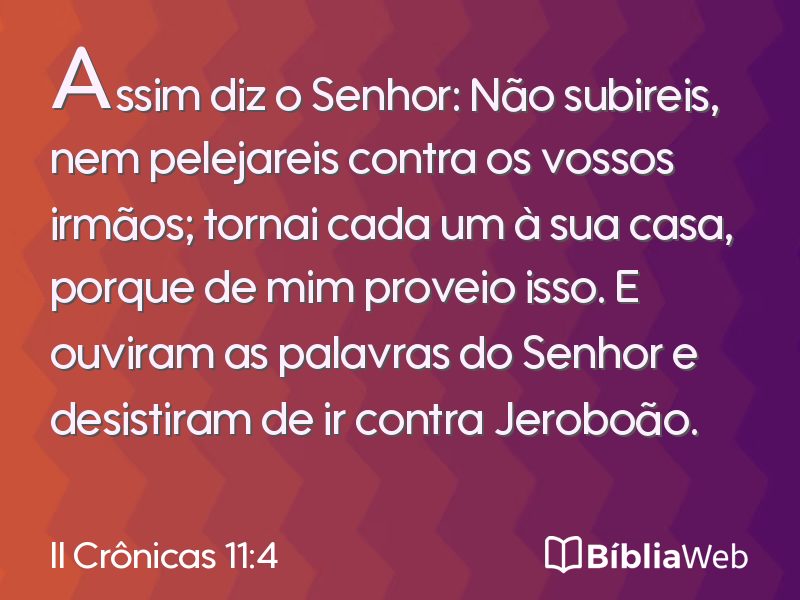 II Crônicas 11:4 em imagem para compartilhar