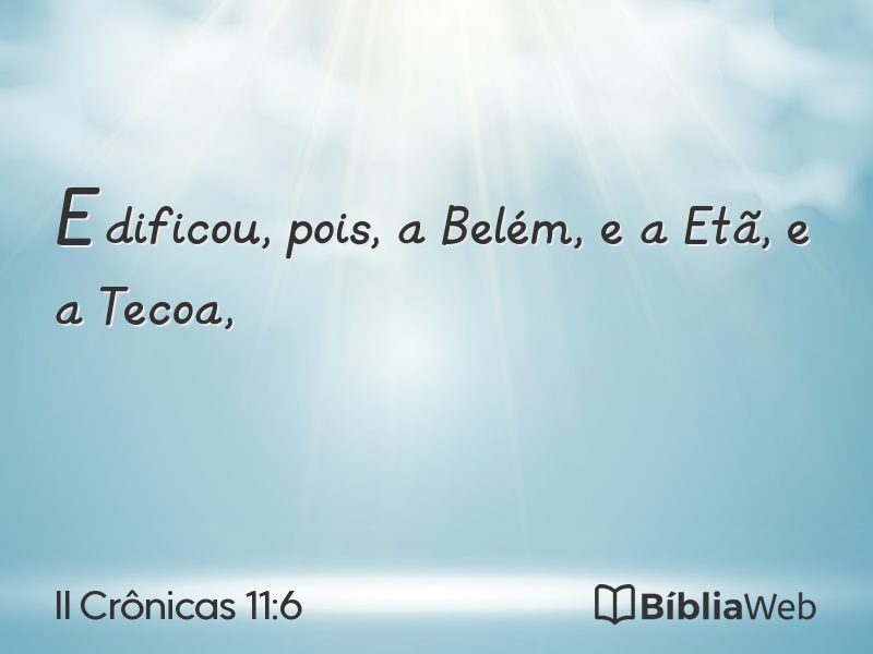 II Crônicas 11:6 em imagem para compartilhar