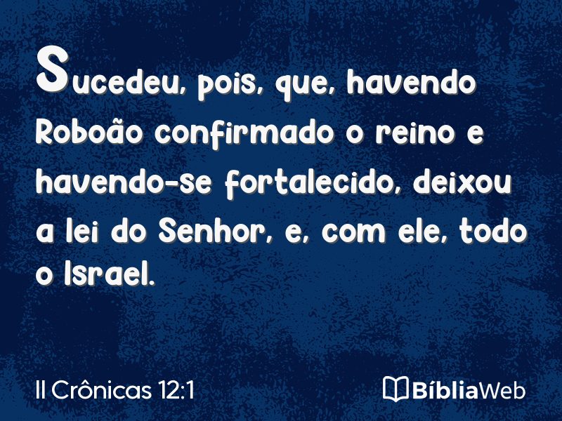 II Crônicas 12:1 em imagem para compartilhar