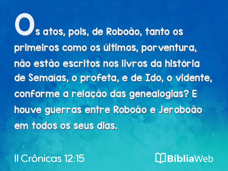 II Crônicas 12:15 em imagem para compartilhar