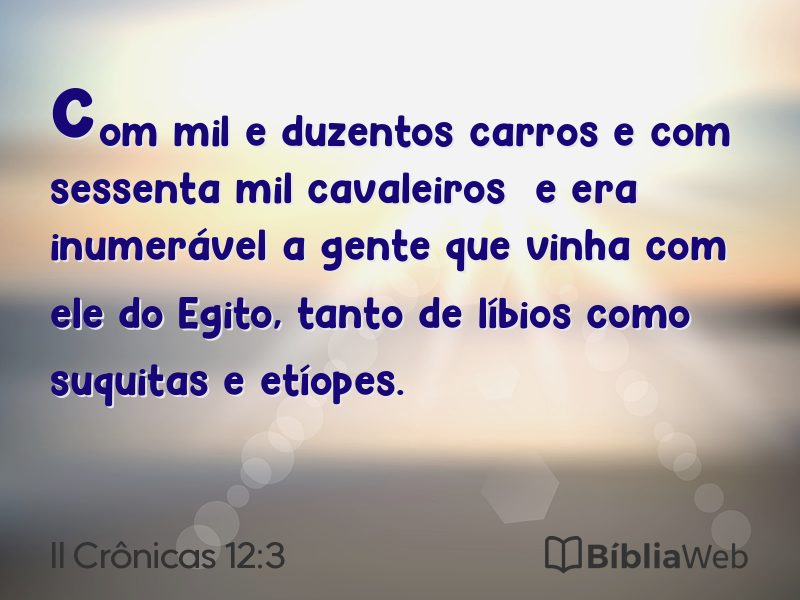 II Crônicas 12:3 em imagem para compartilhar