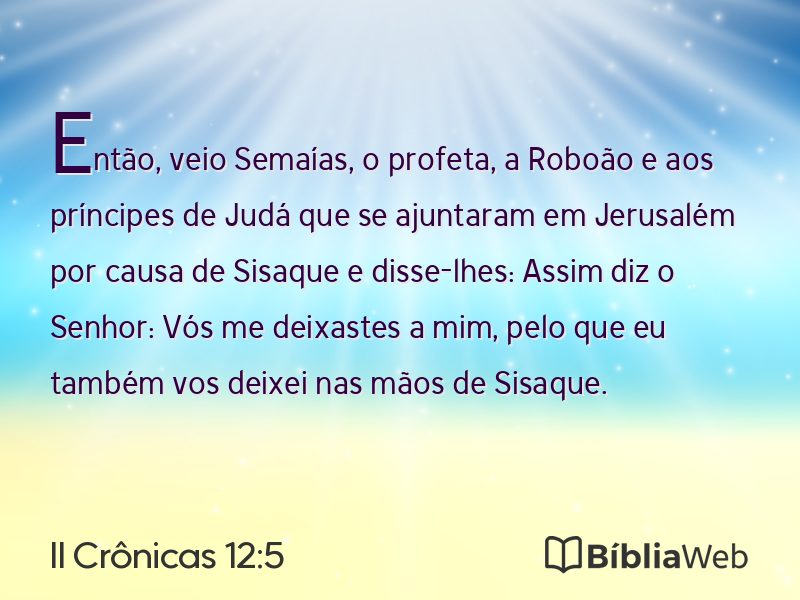 II Crônicas 12:5 em imagem para compartilhar