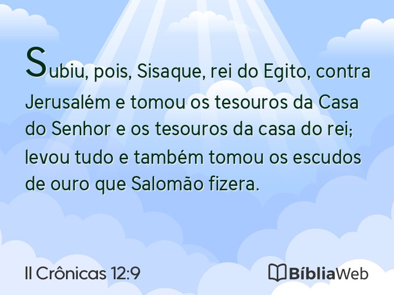 II Crônicas 12:9 em imagem para compartilhar