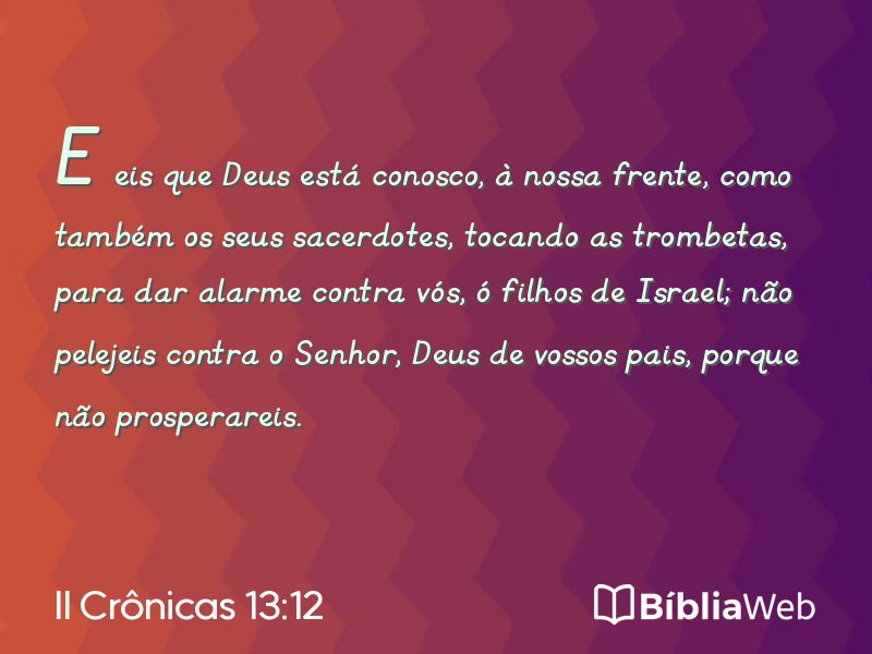 II Crônicas 13:12 em imagem para compartilhar