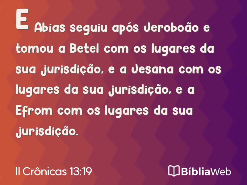 II Crônicas 13:19 em imagem para compartilhar