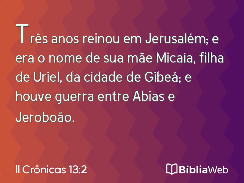 II Crônicas 13:2 em imagem para compartilhar