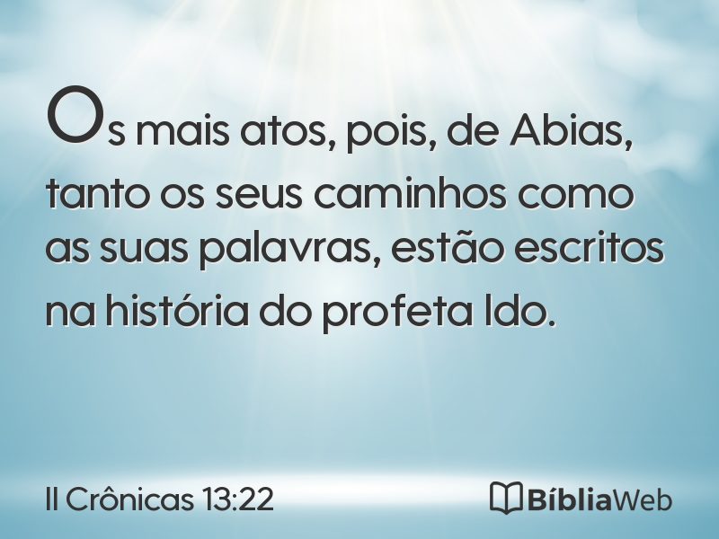 II Crônicas 13:22 em imagem para compartilhar