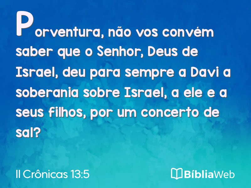 II Crônicas 13:5 em imagem para compartilhar