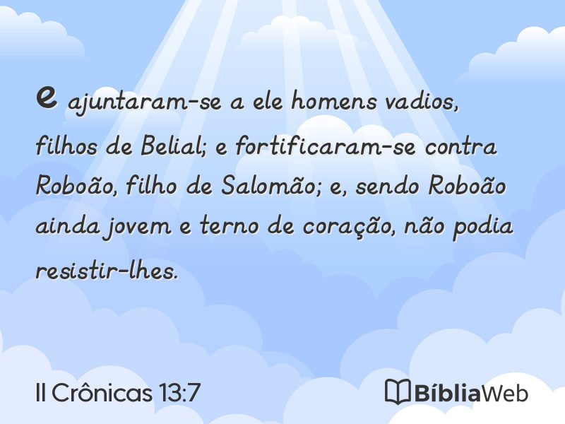 II Crônicas 13:7 em imagem para compartilhar