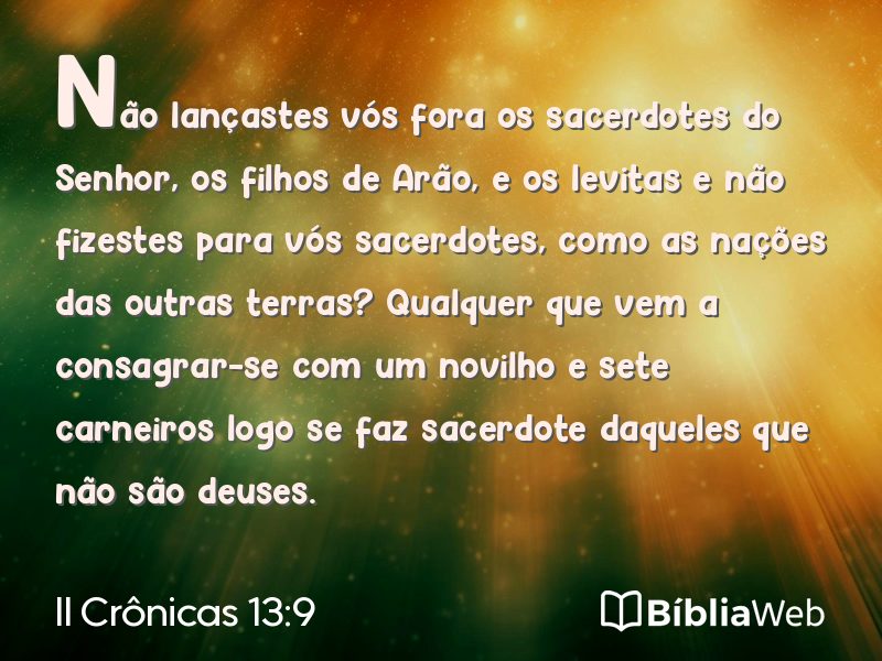 II Crônicas 13:9 em imagem para compartilhar