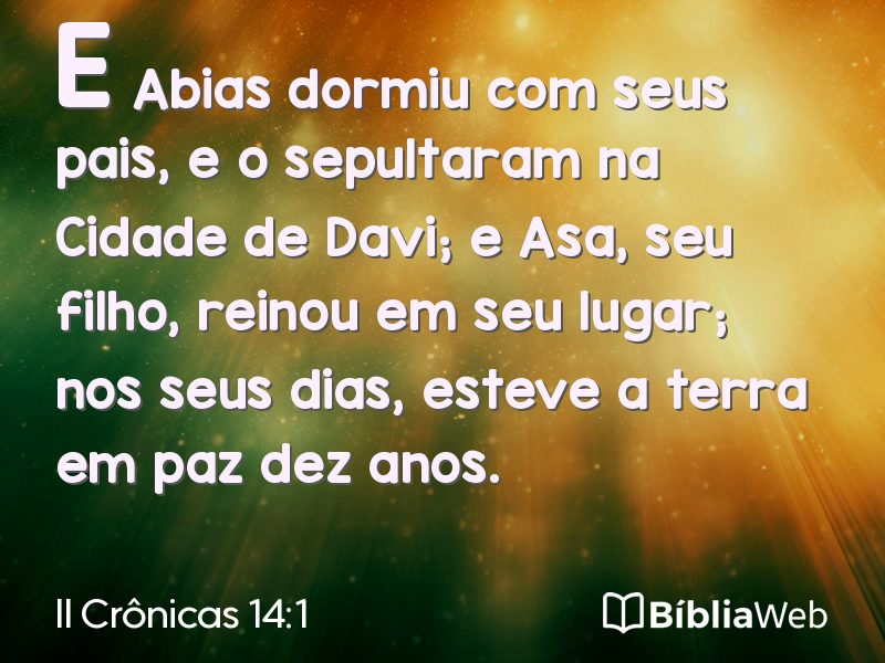 II Crônicas 14:1 em imagem para compartilhar
