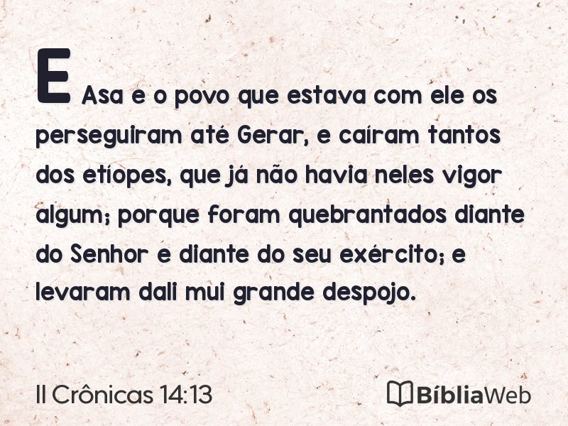 II Crônicas 14:13 em imagem para compartilhar