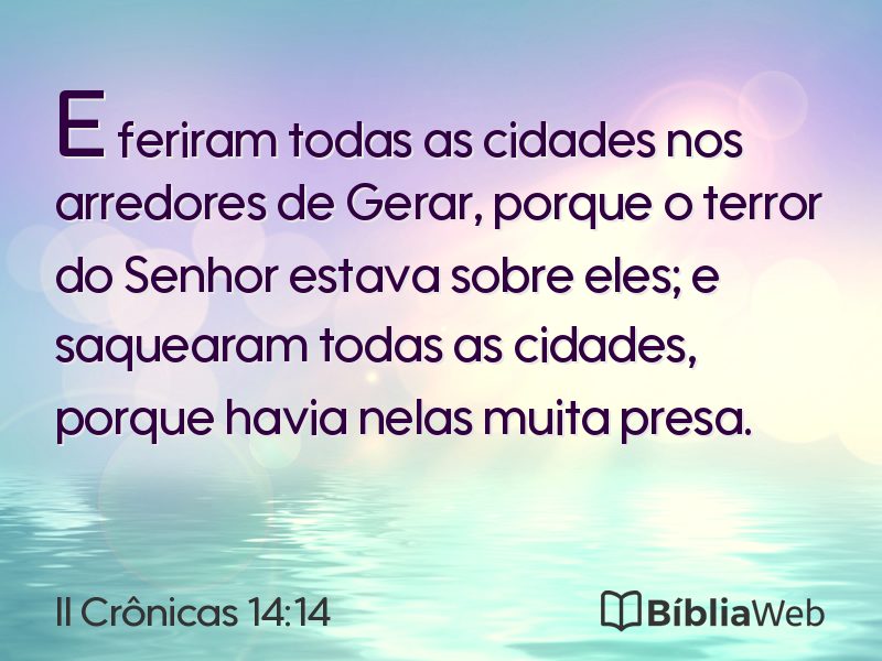 II Crônicas 14:14 em imagem para compartilhar